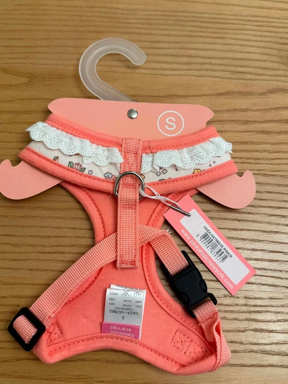 Pinkaholic Coral-Pink Bunny Print Small Pet Harness S NWT